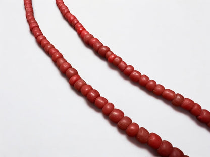 Vintage Red Java Glass Trade Beads: Handmade African Strand (24")