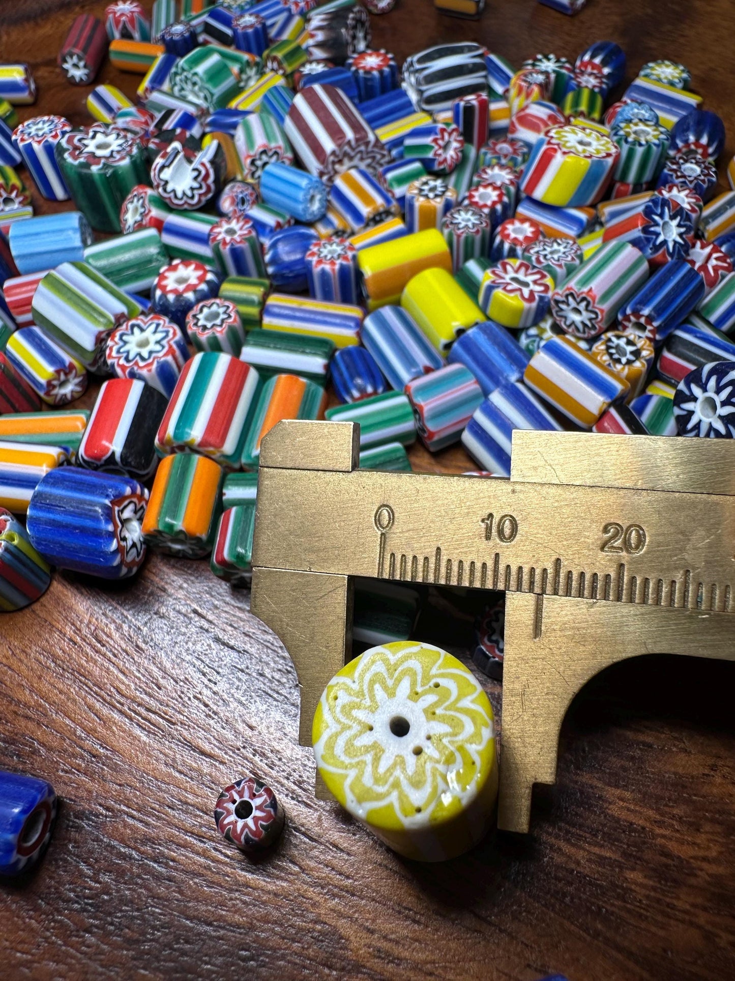 Handmade Nepal Glass Beads: Colorful Chevron Millefiori Beads