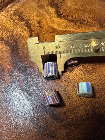 5 Pics Old Venetian Millefiori Beads  Unique African Trade Beads for Jewelry Designers