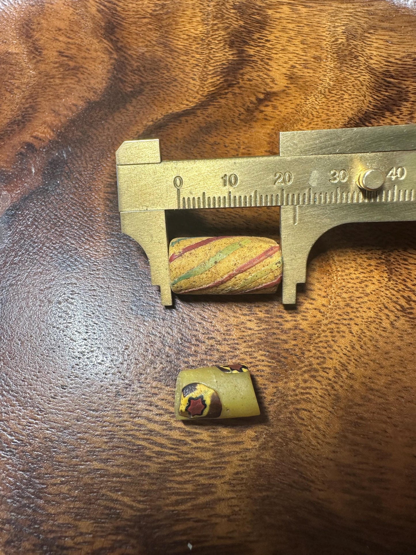 2 Pics Vintage Millefiori Beads from Africa  Authentic Venetian Trade Beads for Jewelry Makers