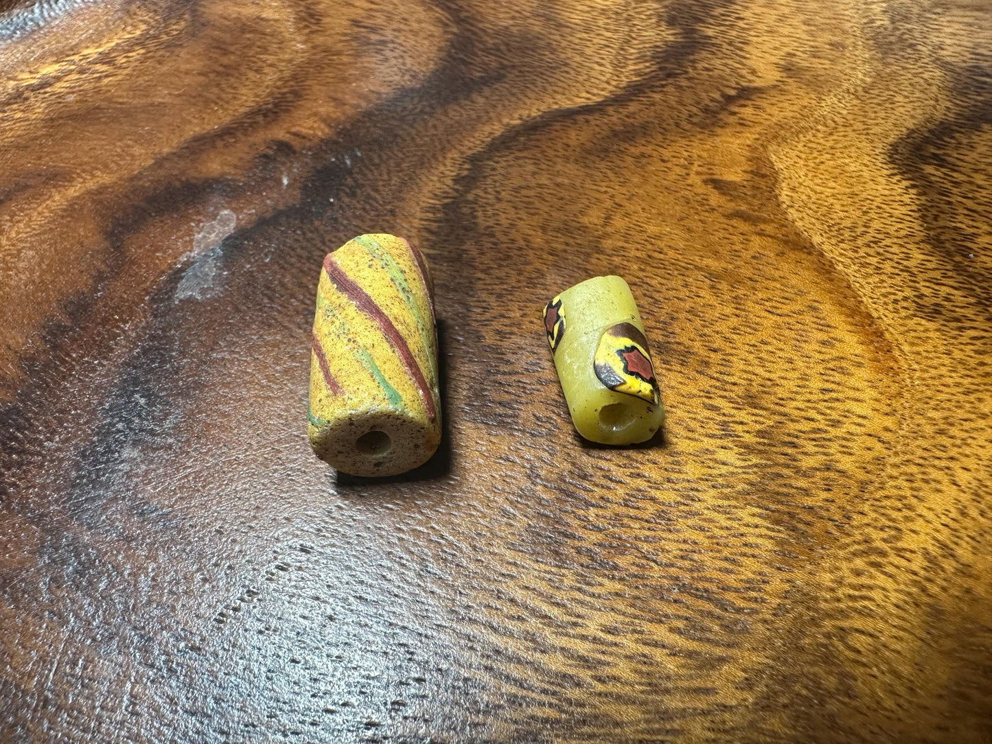 2 Pics Vintage Millefiori Beads from Africa  Authentic Venetian Trade Beads for Jewelry Makers