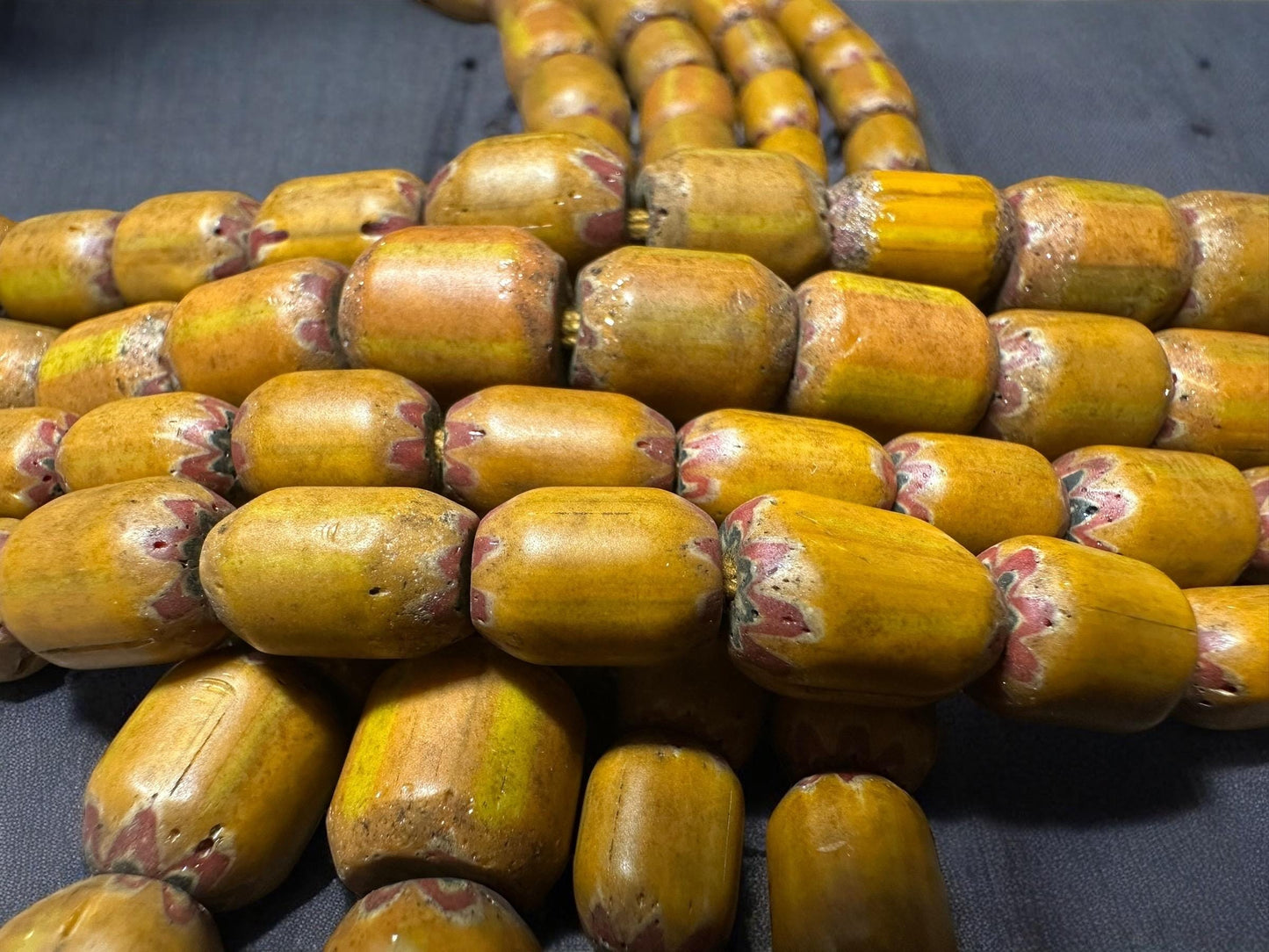 Handmade Vintage Nepal Chevron Beads  Ethnic Tribal Jewelry Supply, Single Strand