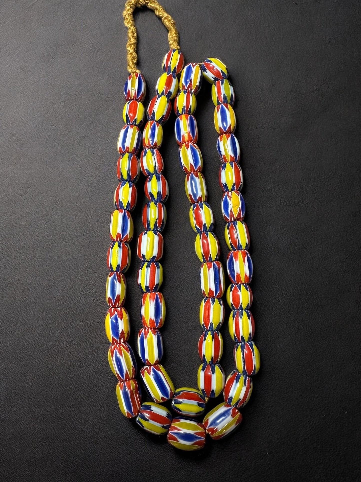 Handmade Nepal Chevron Glass Beads: Colorful African Trade Style