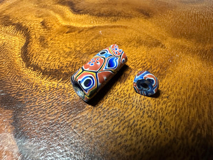 2 Pics Antique Venetian Glass Beads  Millefiori African Trade Beads for Beading Projects
