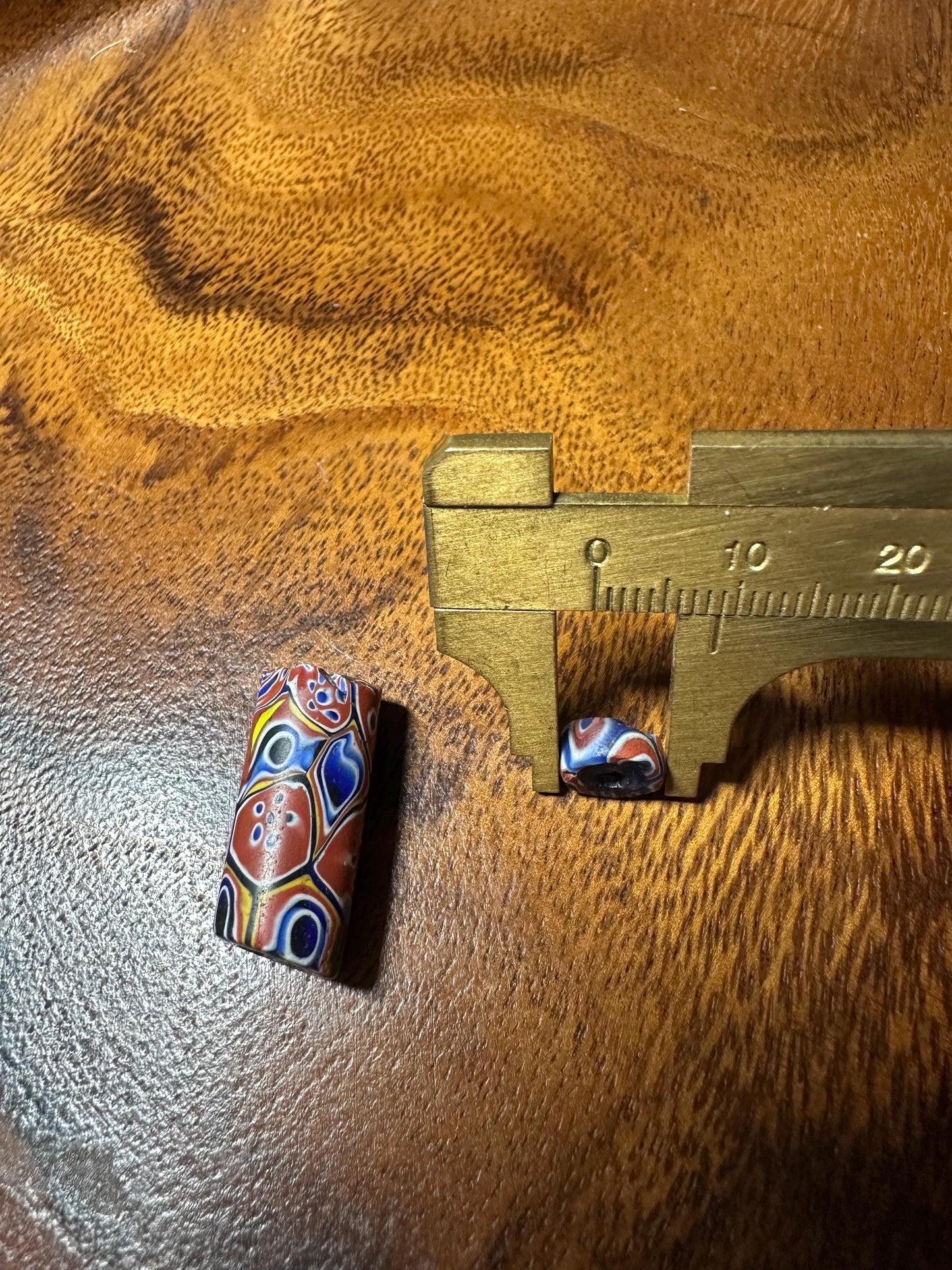 2 Pics Antique Venetian Glass Beads  Millefiori African Trade Beads for Beading Projects