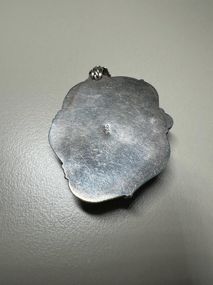 Vintage Raw Amber Pendant: Tibetan Silver Amulet, Nepal Tribal Jewelry