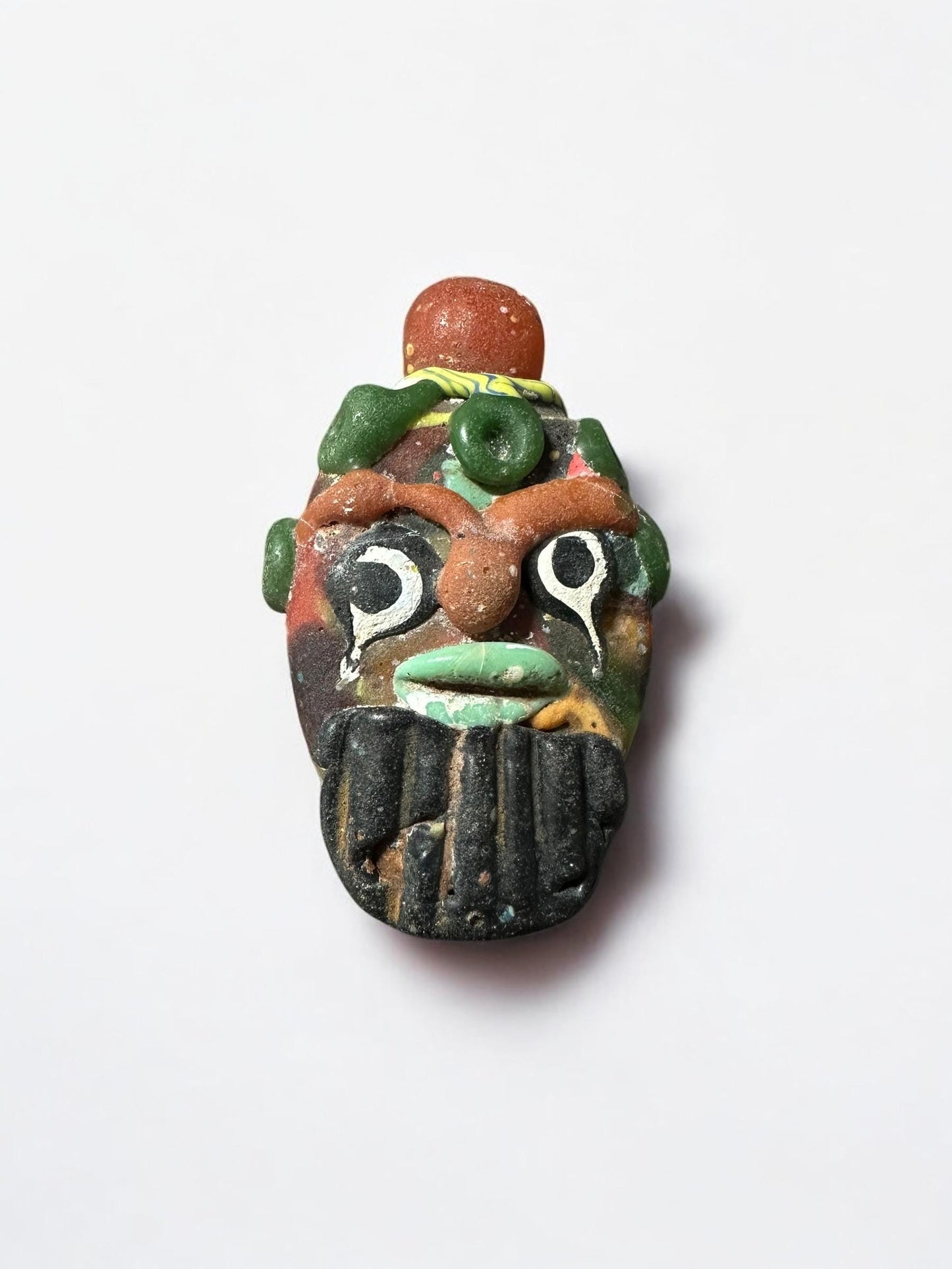 Vintage Phoenician Mosaic Glass Eye Bead - Ancient Style Archaeological Pendant for Necklace Making(P1070)