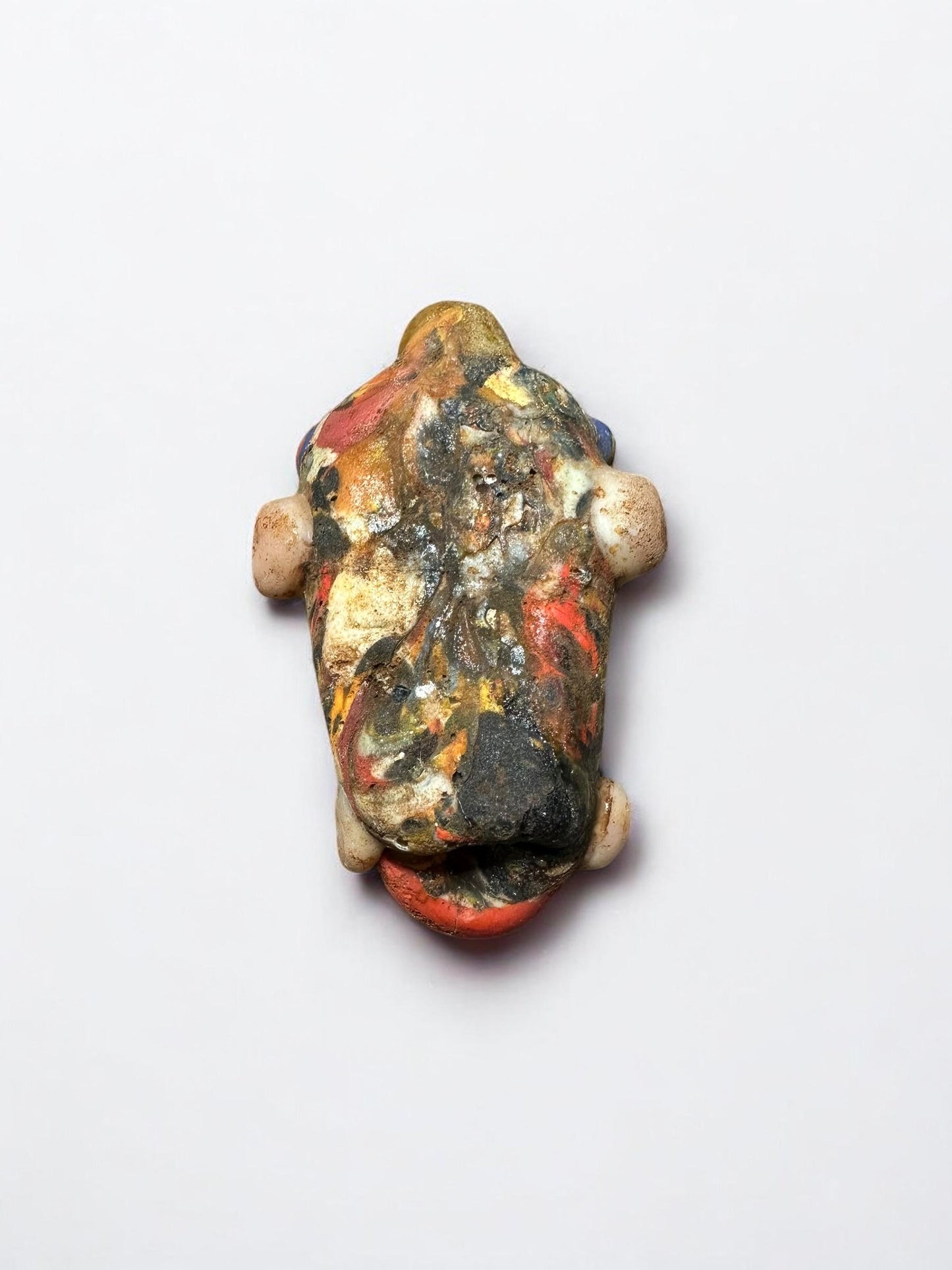 Historical Phoenician Amulet Bead - Ancient Style Mosaic Glass Face Pendant for Collector's Display(P1048)