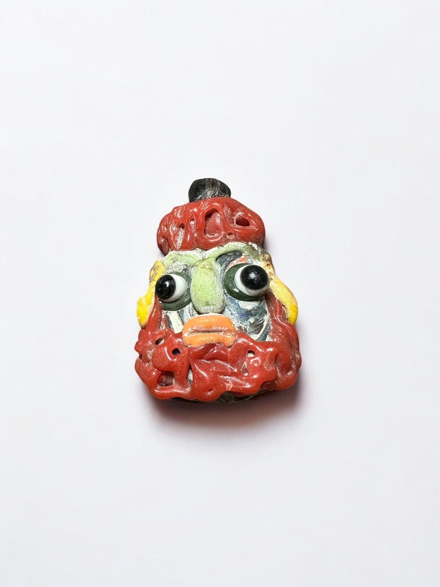 Historical Phoenician Amulet Bead - Ancient Style Mosaic Glass Face Pendant for Collector's Display(P1050)