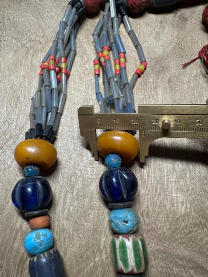Handmade Nepal Tribal Necklace: Amulet Pendant, Vintage Beads