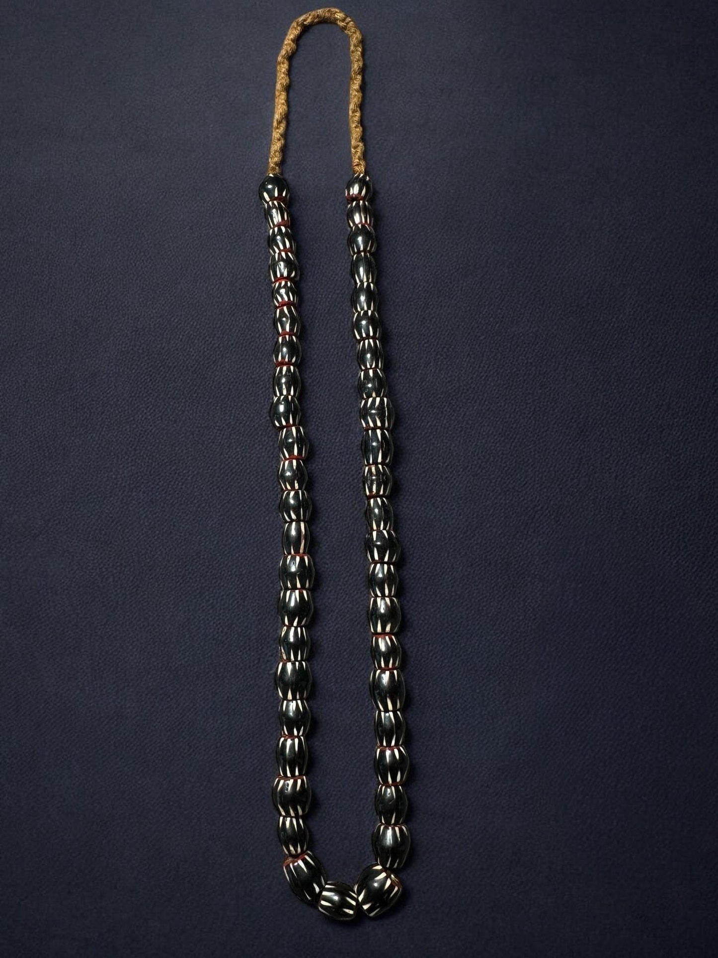 Handmade Nepalese Chevron Beads Strand | Himalayan Tribal Glass Beads | Ethnic Jewelry Making Supplies