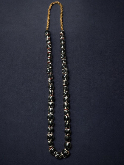 Handmade Nepalese Chevron Beads Strand | Himalayan Tribal Glass Beads | Ethnic Jewelry Making Supplies