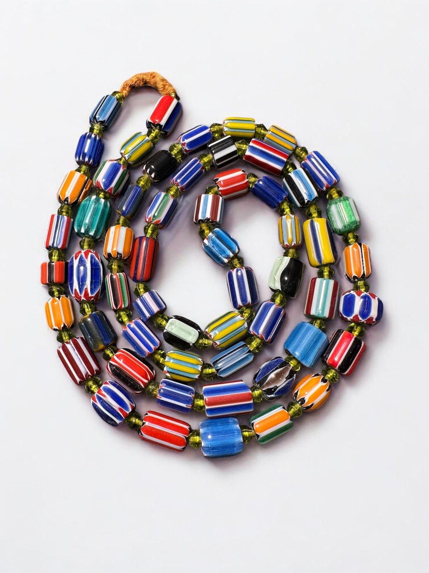 Handmade Nepalese Chevron Beads Strand | Himalayan Tribal Glass Beads | Ethnic Jewelry Making Supplies
