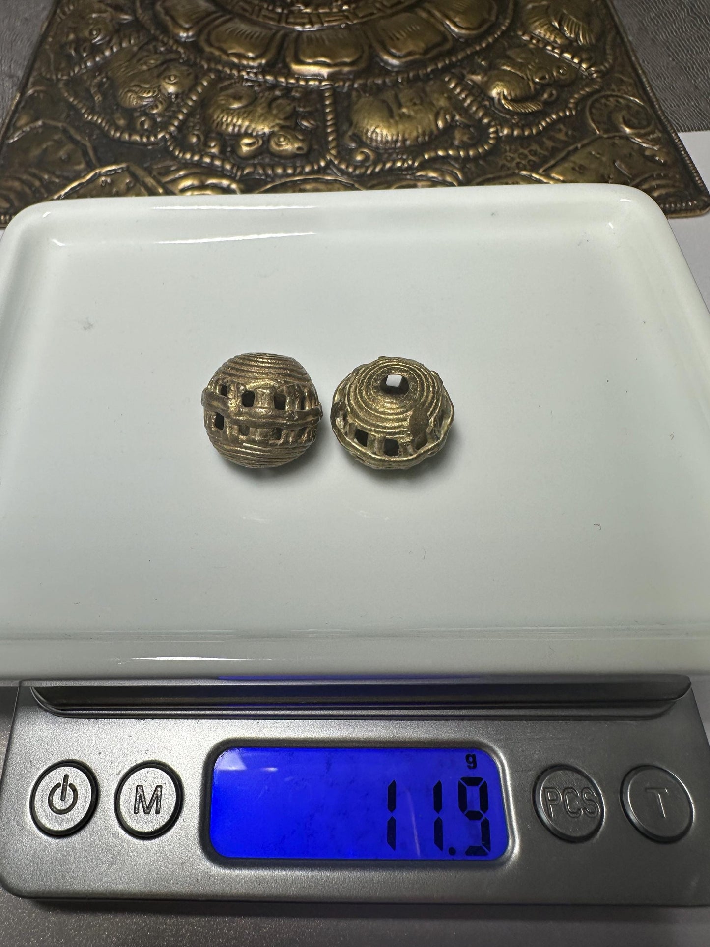 Handmade Brass Cage Beads: African Tribal Jewelry Design