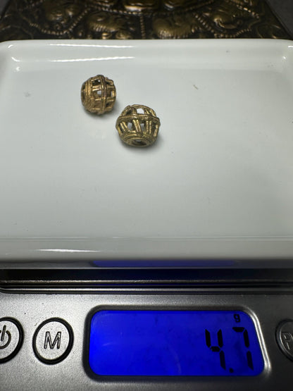 Handmade Brass Cage Beads: African Tribal Jewelry Design