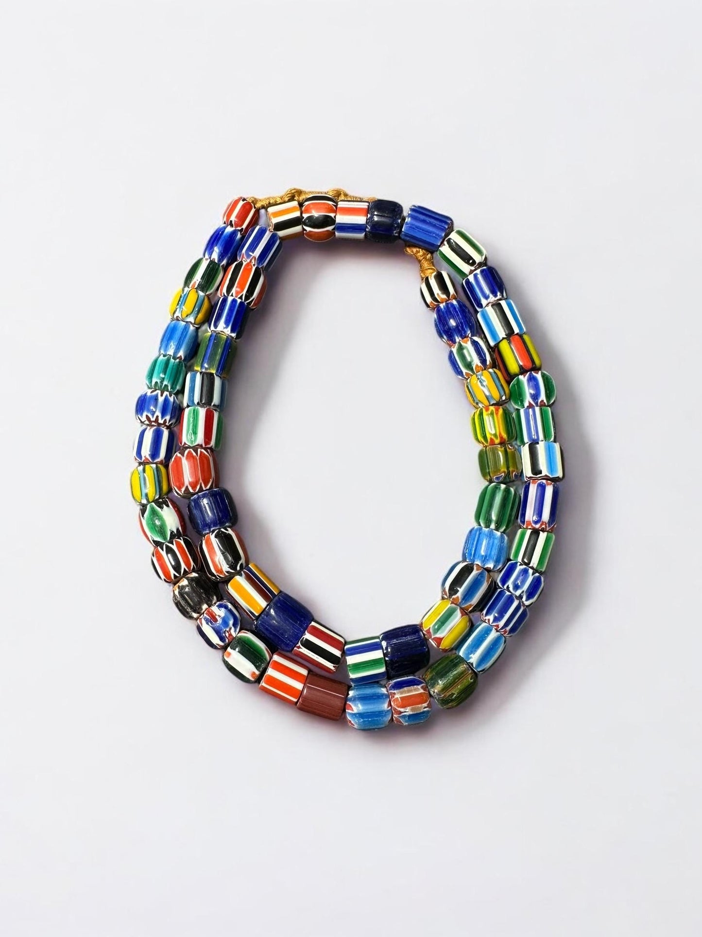 Handmade Nepalese Chevron Beads Strand | Himalayan Tribal Glass Beads | Ethnic Jewelry Making Supplies