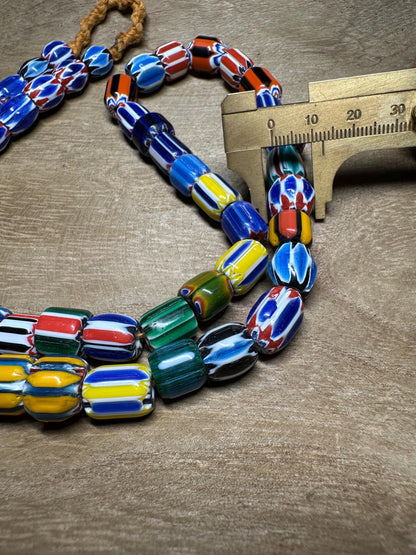 Rainbow Tribal Necklace | Authentic Nepalese Chevron Beads| Artisan Ethnic Jewelry for Festival Wear