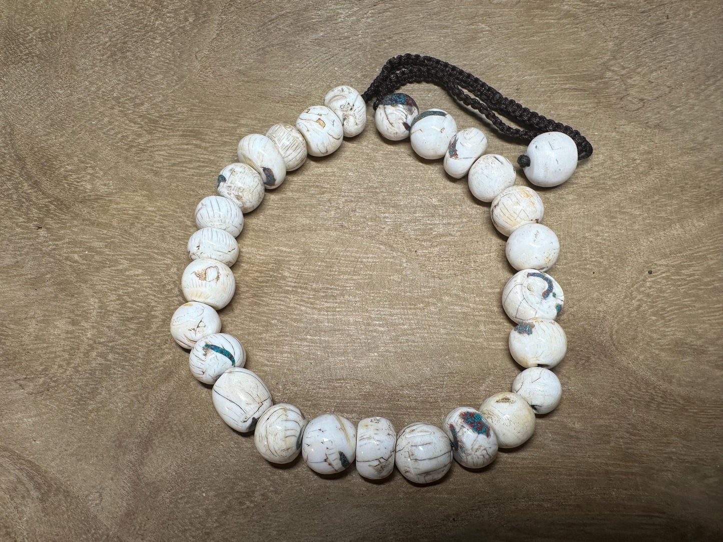 Naga Conch Shell Mala Beads: Nepalese Prayer Beads for Jewelry Making