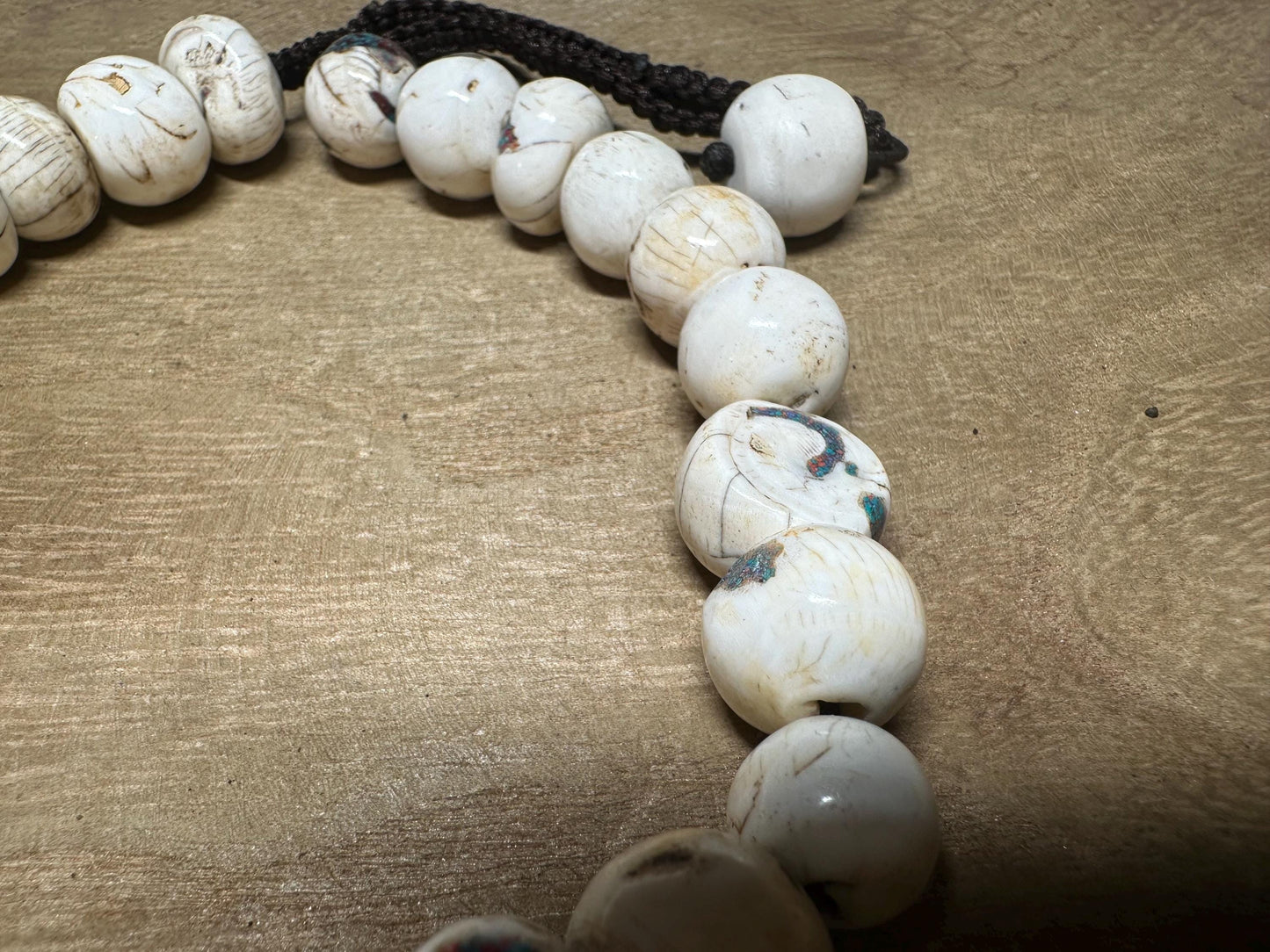 Naga Conch Shell Mala Beads: Nepalese Prayer Beads for Jewelry Making
