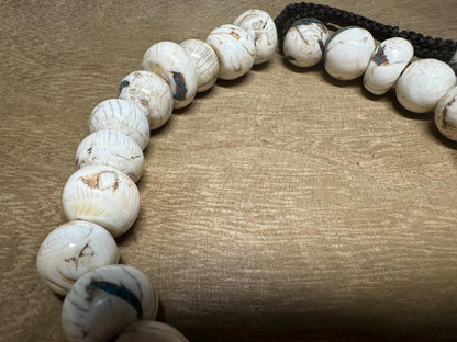 Naga Conch Shell Mala Beads: Nepalese Prayer Beads for Jewelry Making