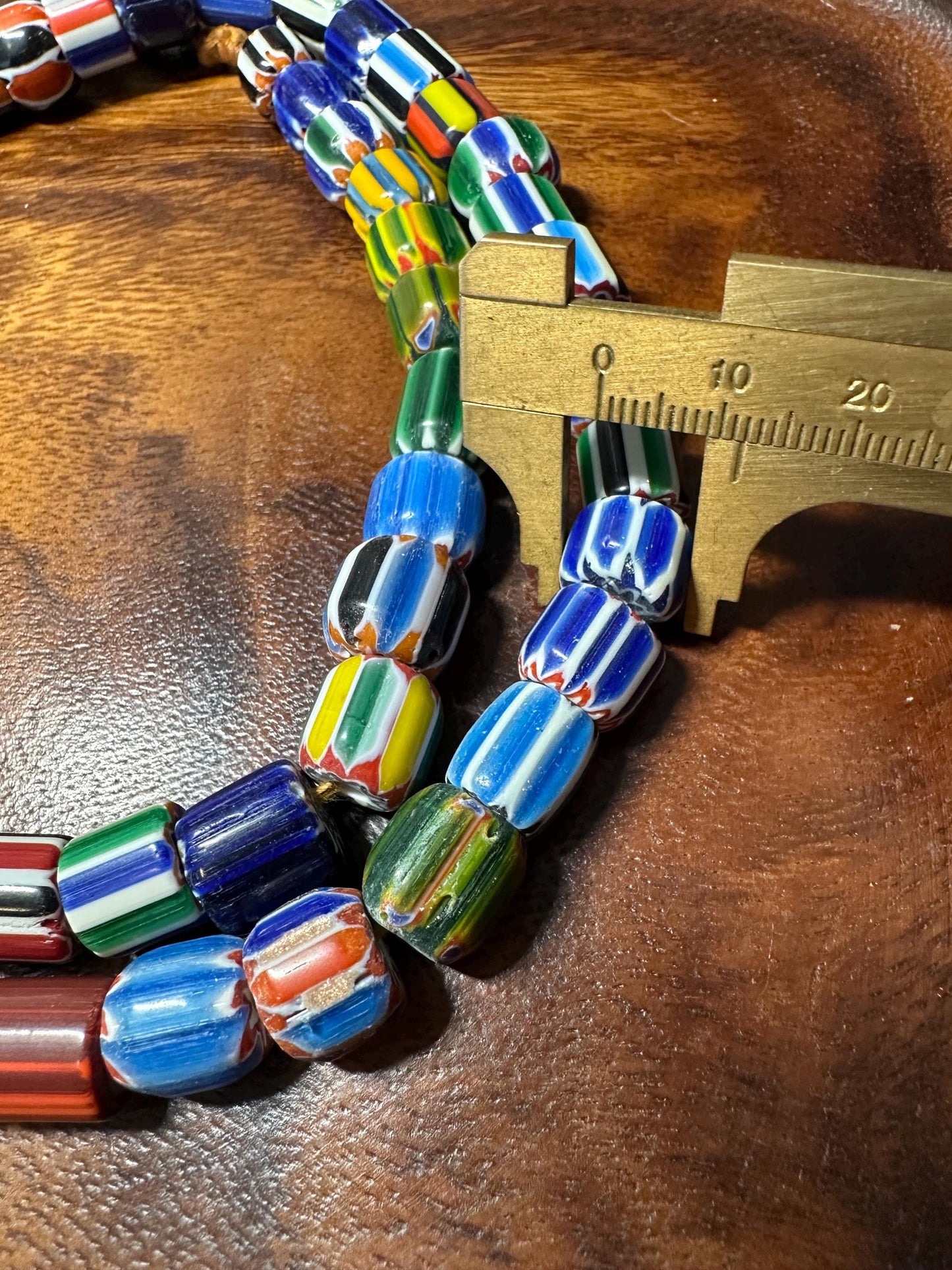 Handmade Nepalese Chevron Beads Strand | Himalayan Tribal Glass Beads | Ethnic Jewelry Making Supplies