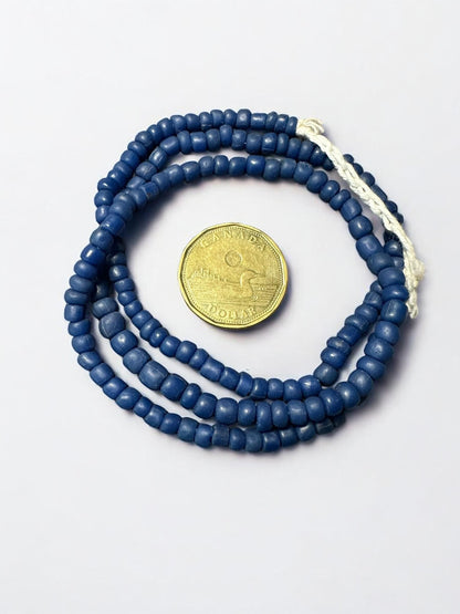 Rustic Matte Blue Glass Beads: Recycled Java Spacer Beads