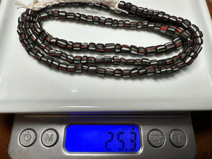 Java Glass Beads: Indonesian Striped Spacer Beads for Jewelry