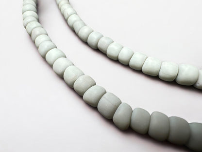 Bone White Java Glass Beads: Indonesian Striped Spacer Beads