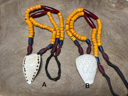 Nepal Tribal Necklace: Amulet Pendant, Vintage Beads, Himalayan Talisman