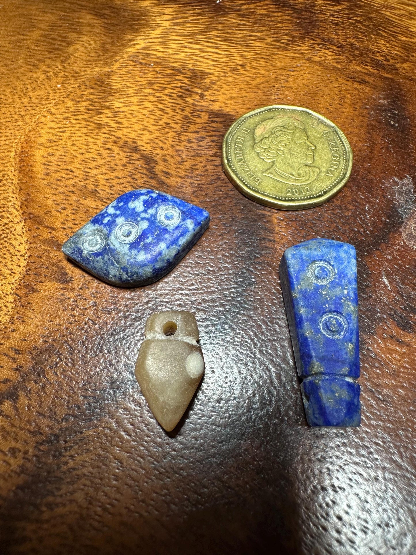Hand Carved Gemstone Amulet Lot: Lapis, Jade, Agate Boho Jewelry Supplies