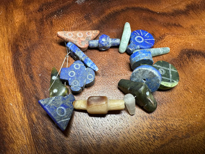 Boho Gemstone Pendant Lot: 15 Tribal Carved Amulets