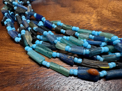 Rare Ancient Roman Glass Beads: Mixed Color Afghani Strand