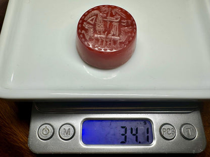 Rare Hand-Carved Roman Style Intaglio Agate Bead  Classical Ancient Figure  Collectible Gemstone