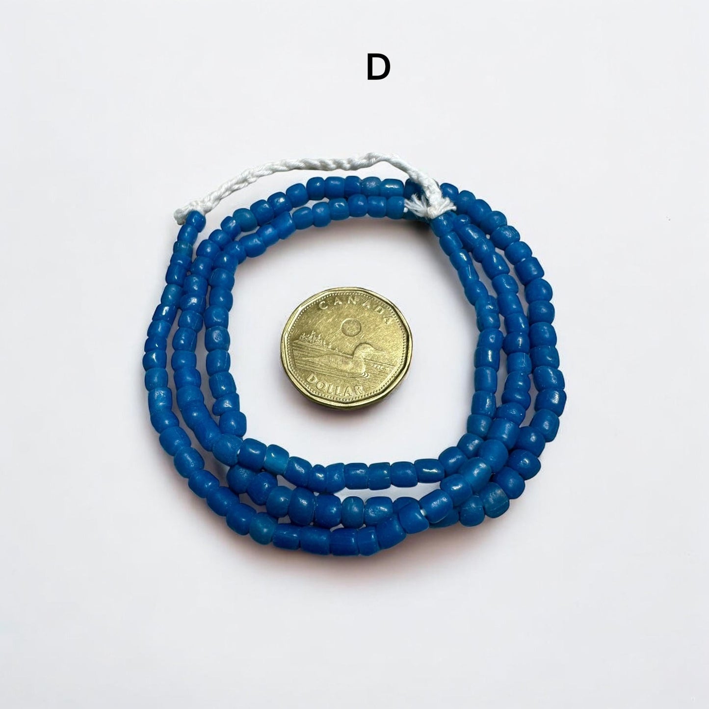 Blue Java Glass Beads: Recycled African Trade Style, Boho Jewelry Supplies