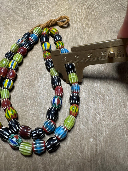 Handmade Nepal Chevron Glass Beads: Colorful Tribal Jewelry Supplies