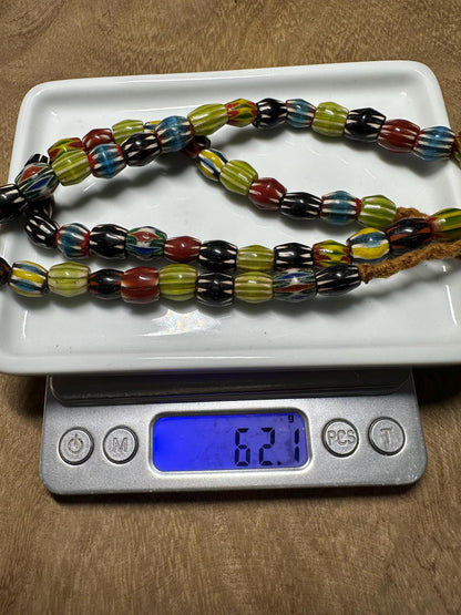 Handmade Nepal Chevron Glass Beads: Colorful Tribal Jewelry Supplies