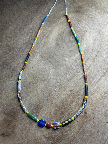Afghani Ancient Roman Glass Beads Necklace  One of a Kind Ethnic Treasure