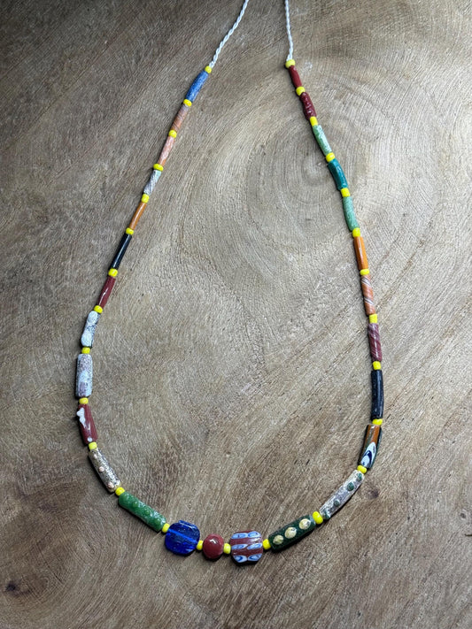 Afghani Ancient Roman Glass Beads Necklace  One of a Kind Ethnic Treasure