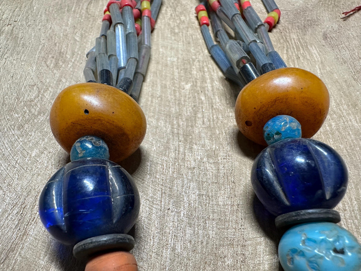 Handmade Nepal Tribal Necklace: Amulet Pendant, Vintage Beads