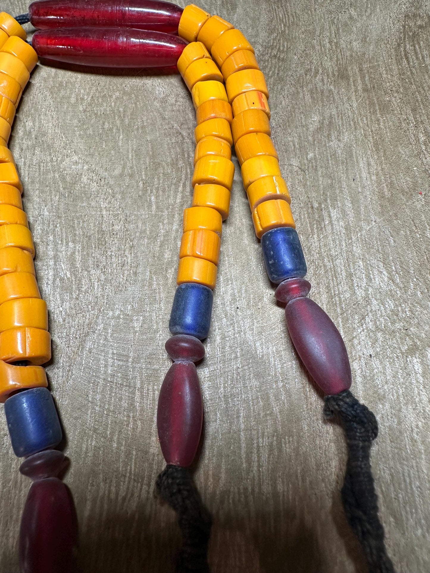 Handmade Nepal Tribal Necklace: Amulet Pendant, Vintage Beads