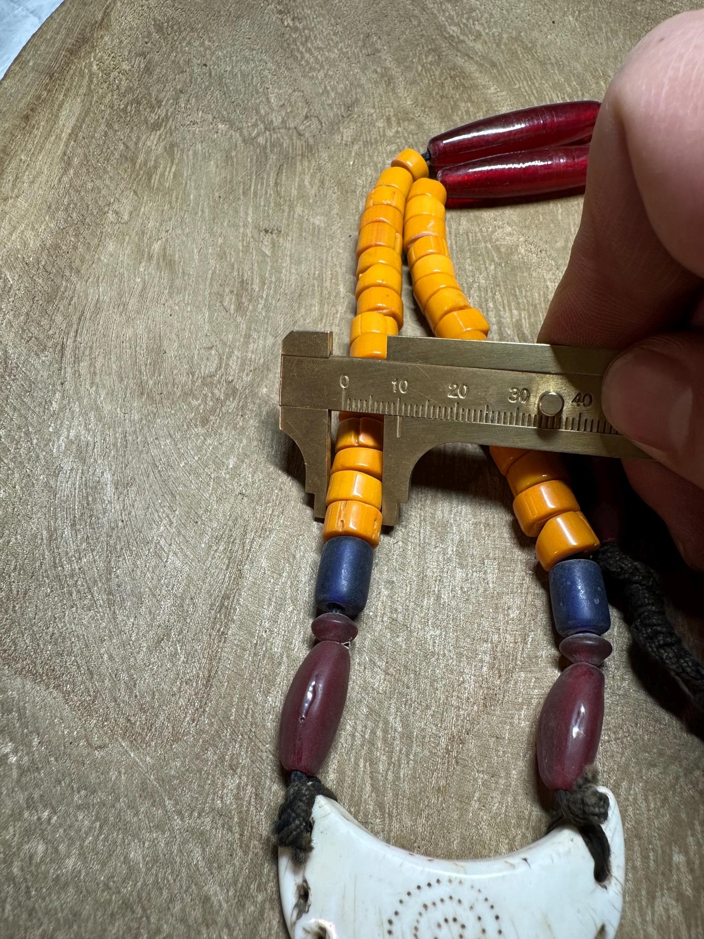 Handmade Nepal Tribal Necklace: Amulet Pendant, Vintage Beads