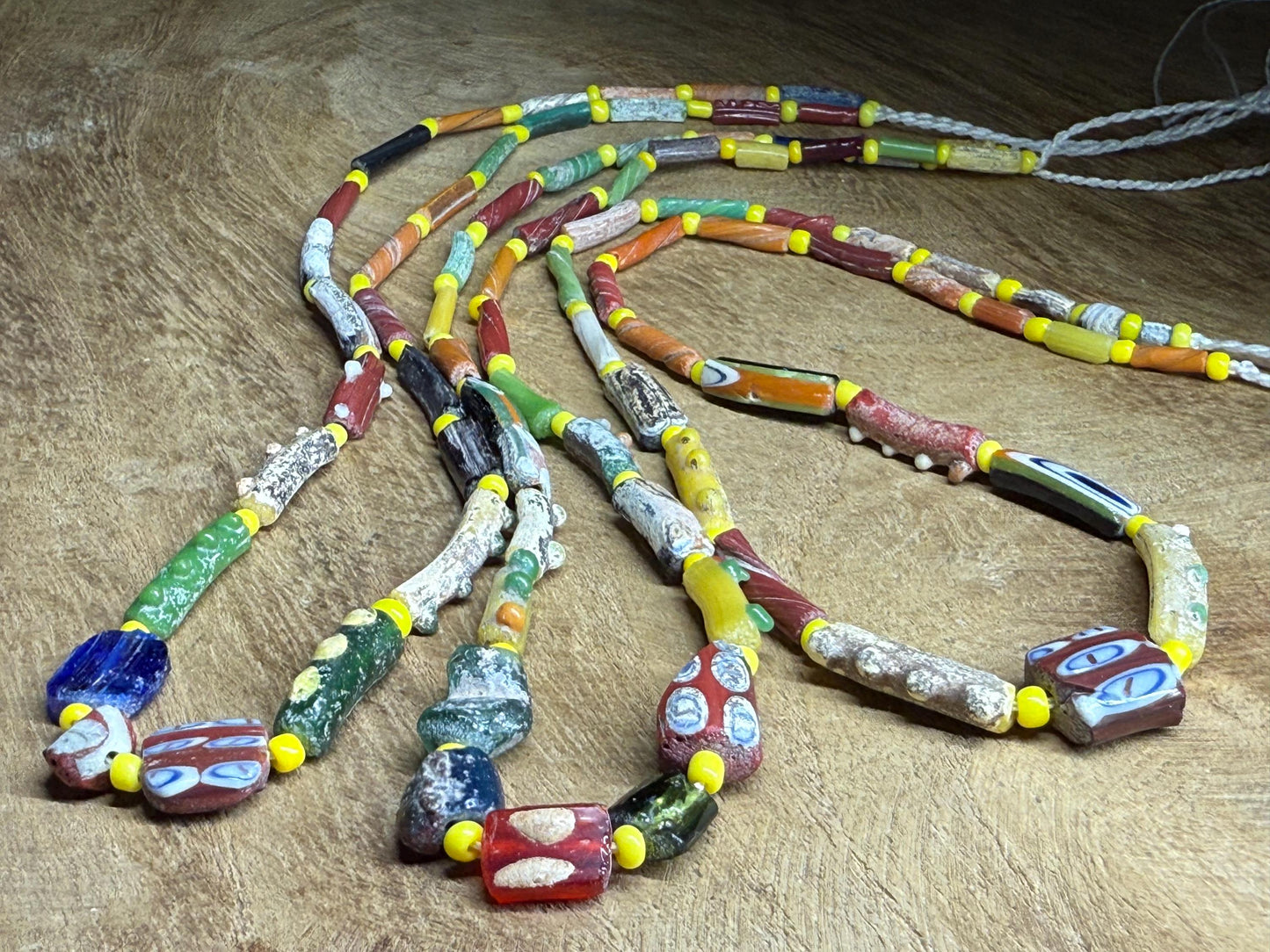 Afghani Ancient Roman Glass Beads Necklace  One of a Kind Ethnic Treasure