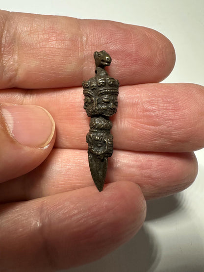 Handcrafted Nepalese Bronze Phurba Dagger  Horse Head Vajrakila Ritual Tool, Tibetan Buddhist Amulet