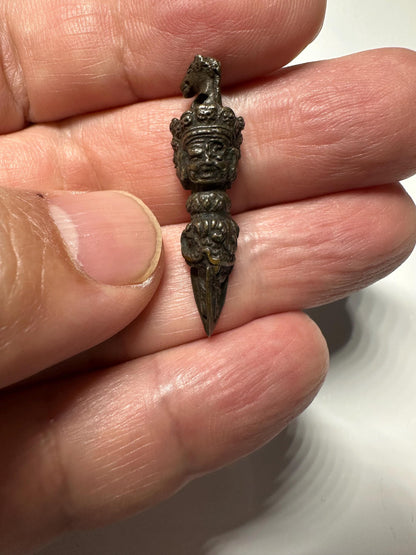 Handcrafted Nepalese Bronze Phurba Dagger  Horse Head Vajrakila Ritual Tool, Tibetan Buddhist Amulet