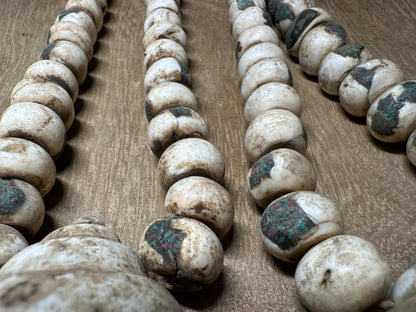 Inlaid Naga Conch Shell Mala Beads: Chank Shell Pendant, Nepal