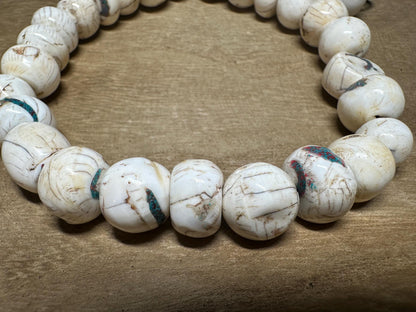 Naga Conch Shell Mala Beads: Nepalese Prayer Beads for Jewelry Making