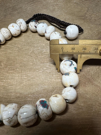 Naga Conch Shell Mala Beads: Nepalese Prayer Beads for Jewelry Making