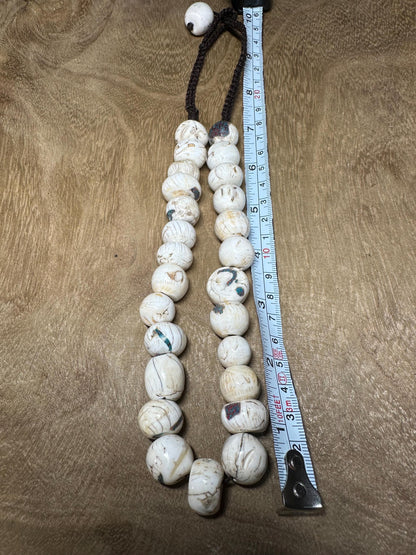 Naga Conch Shell Mala Beads: Nepalese Prayer Beads for Jewelry Making
