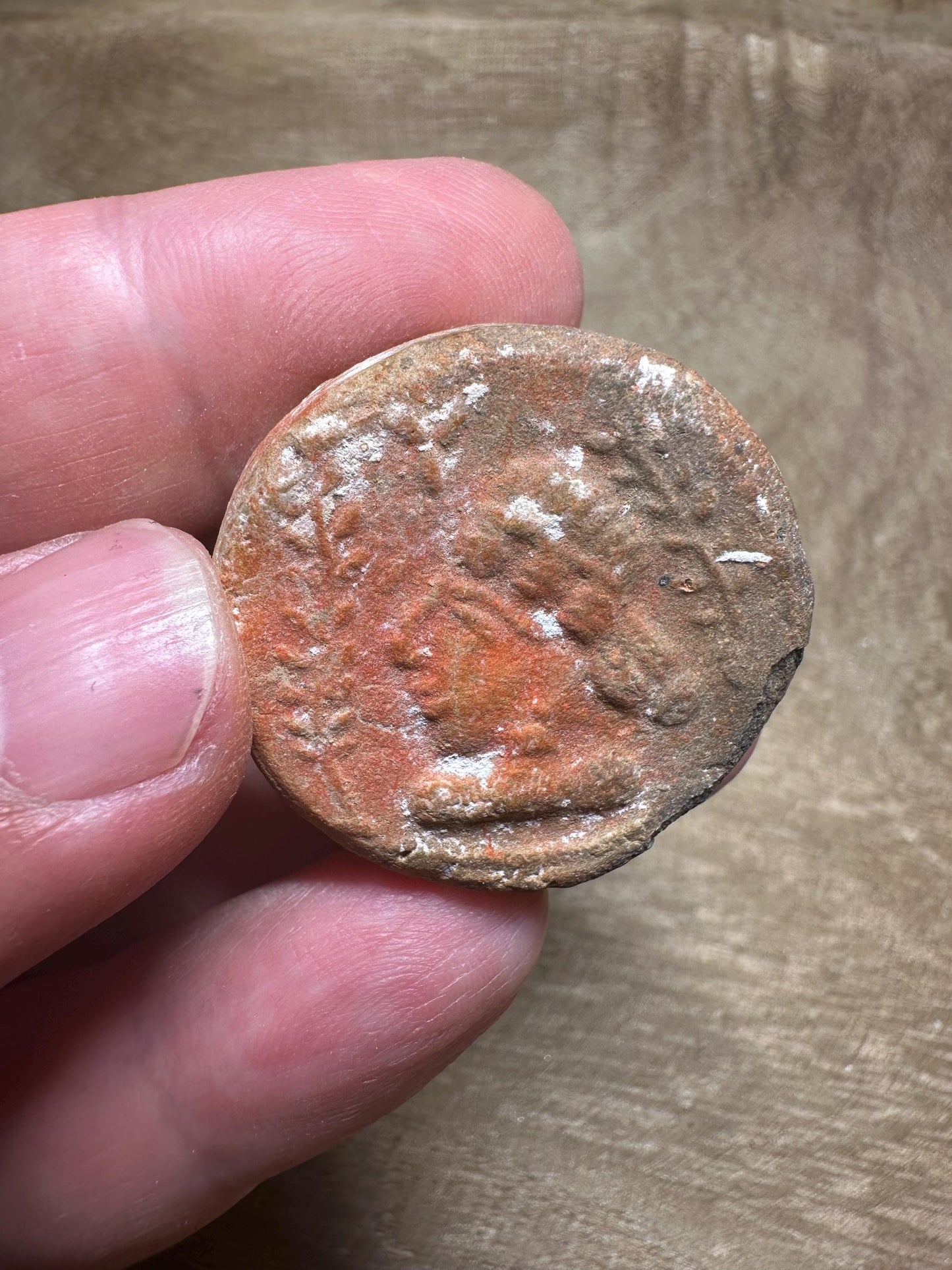 Greek-Style Terracotta Portrait Plaque | Classical Face Medallion | Ancient-Inspired Clay Amulet | Rustic Ceramic Talisman Coin