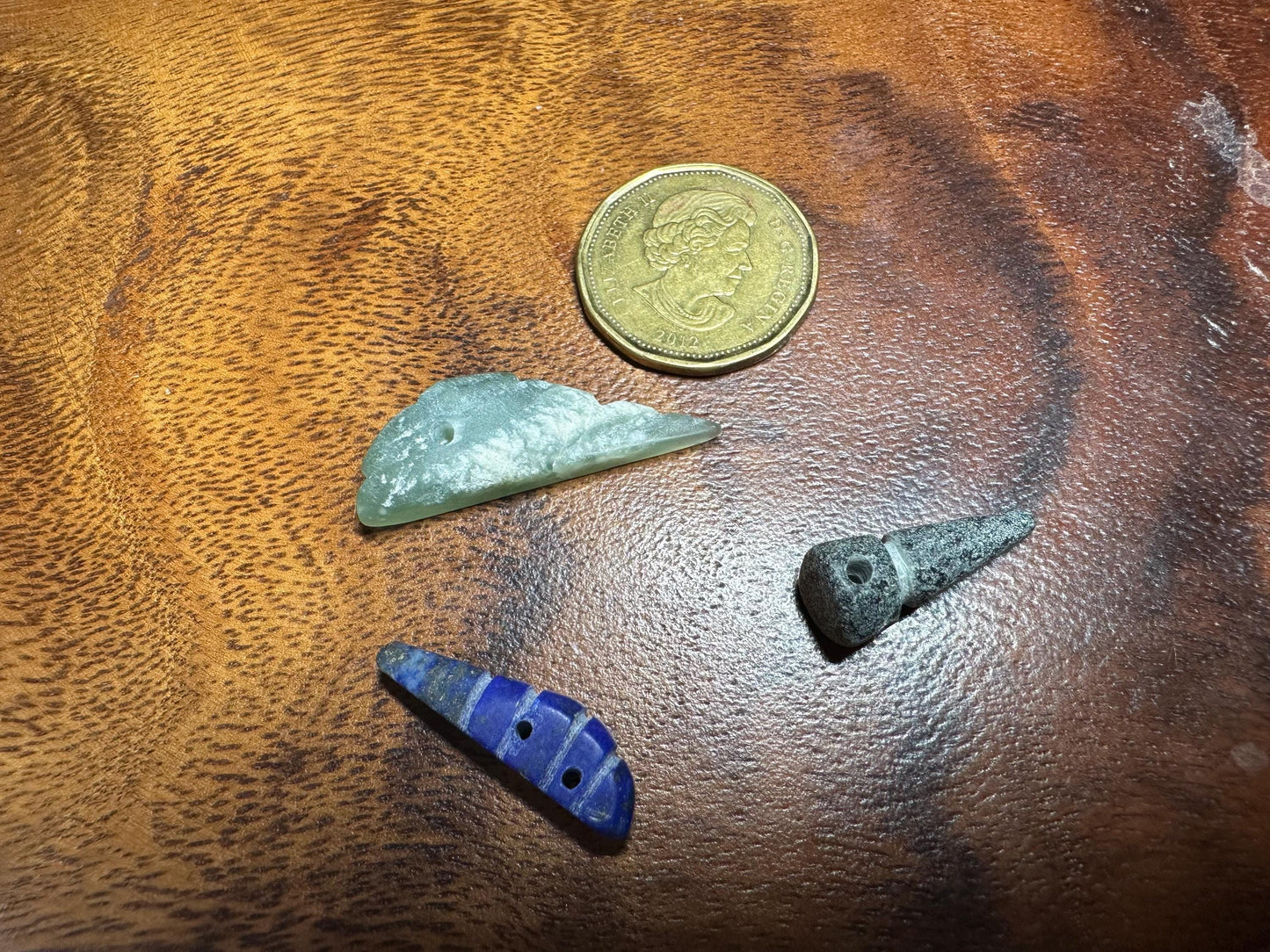 Rustic Gemstone Amulet Collection  15 Hand Carved Jade, Agate, Lapis Beads for Jewelry Crafts